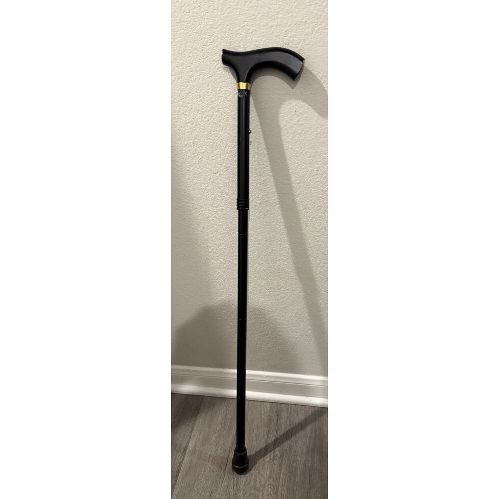 Mobility Adjustable, Height Folding Single-Point Walking Cane - Black